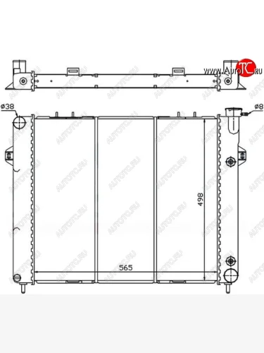 Радиатор двигателя SAT (пластинчатый, 5.2/5.9, АКПП) Jeep Grand Cherokee ZJ (1993-1998)