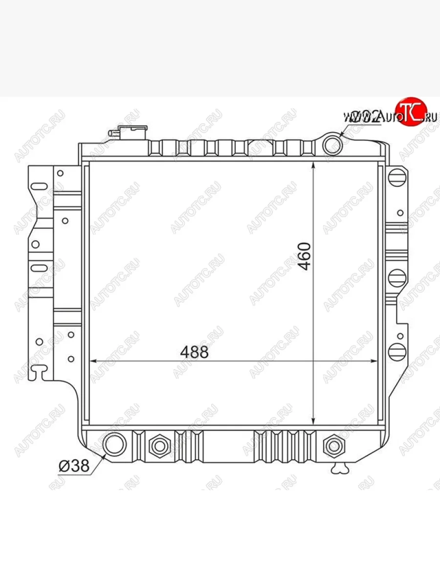 Радиатор двигателя SAT (пластинчатый, 2.5/4.0, МКПП/АКПП) Jeep Wrangler TJ 3 дв. (1996-2007)  с доставкой в г. Керчь