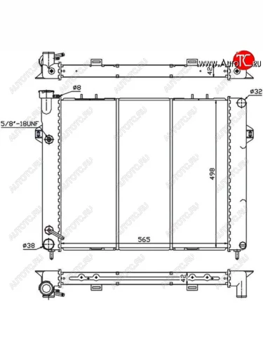 Радиатор двигателя SAT (пластинчатый, 4.0, АКПП) Jeep Grand Cherokee ZJ (1993-1998)