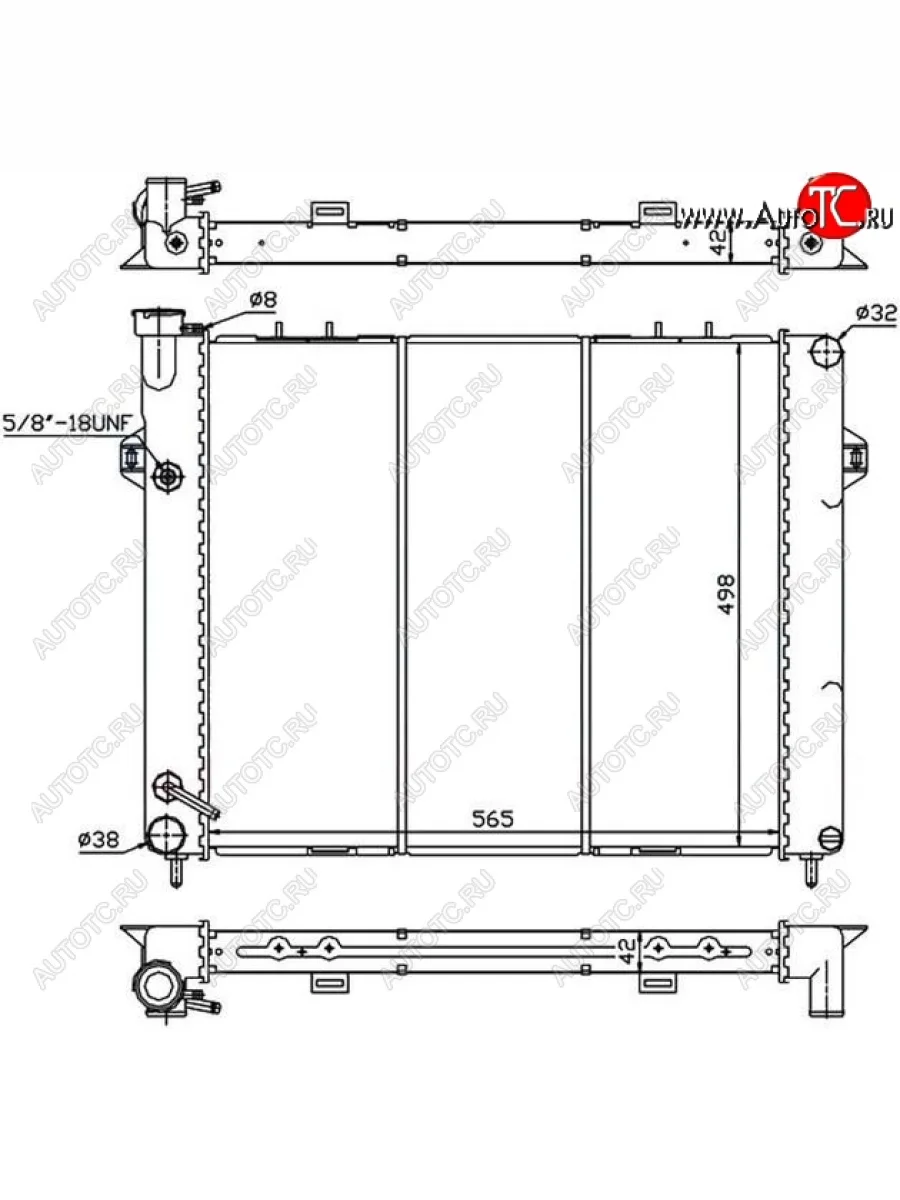 Радиатор двигателя SAT (пластинчатый, 4.0, АКПП) Jeep Grand Cherokee ZJ (1993-1998)  в Перми Пермском крае