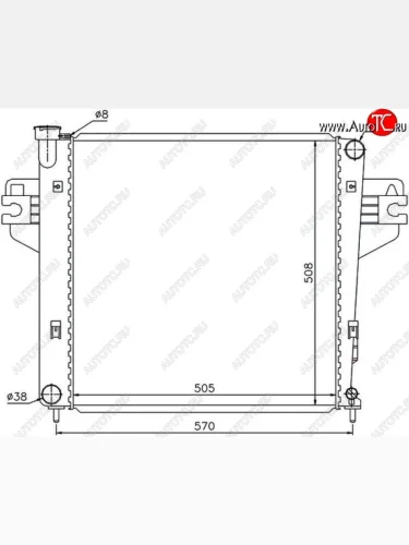 Радиатор двигателя SAT (пластинчатый, 2.4, МКПП/АКПП) Jeep Liberty KJ дорестайлинг (2001-2004)