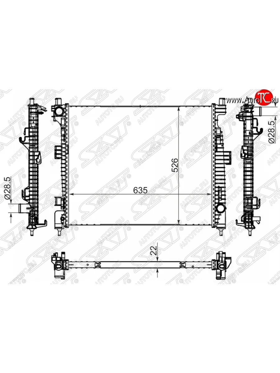 Радиатор двигателя SAT (пластинчатый, 3.0D, АКПП) Jeep Grand Cherokee WK2 дорестайлинг (2010-2013)  в Керчи Республика Крым