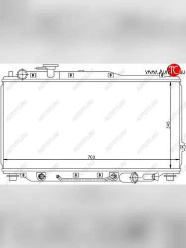 Радиатор двигателя SAT (пластинчатый, 1.5/1.6, АКПП) KIA Shuma FB седан дорестайлинг (1997-2001)