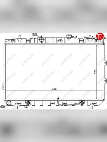 Радиатор двигателя SAT (пластинчатый, 1.6/2.0, МКПП/АКПП) KIA Cerato 1 LD седан дорестайлинг (2003-2007)