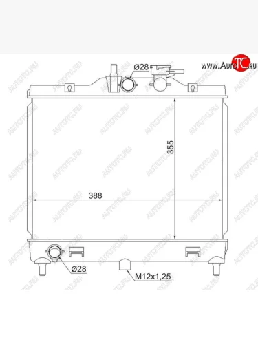 Радиатор двигателя SAT (пластинчатый, 1.0/1.1, МКПП) KIA Picanto 1 SA хэтчбэк 5 дв. 1-ый рестайлинг (2007-2010)