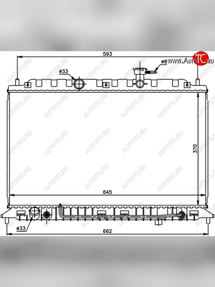 Радиатор двигателя SAT (пластинчатый, 1.4/1.6, МКПП/АКПП) KIA Rio 2 JB дорестайлинг седан (2005-2009)  с доставкой в г. Керчь
