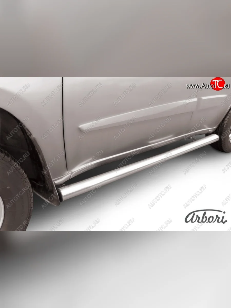 Защита штатных порогов Arbori (легированная сталь, d76 mm). Chery Tiggo T11 рестайлинг (2013-2016)  с доставкой в г. Пермь