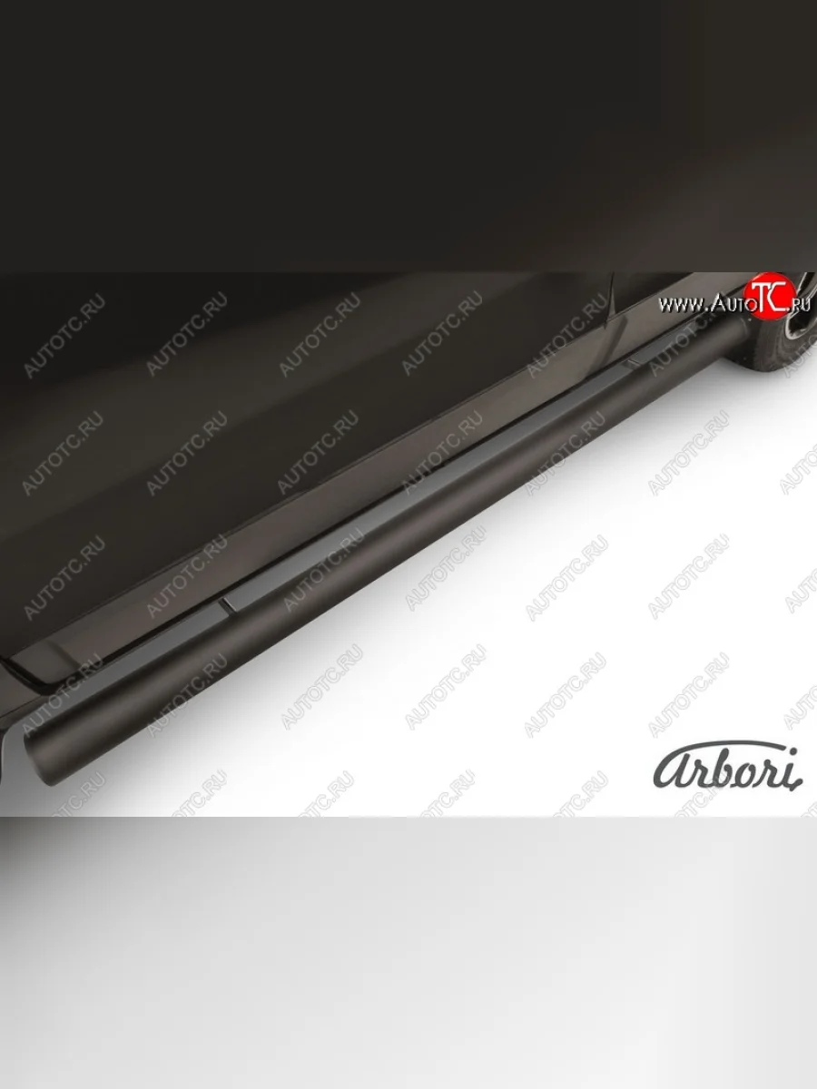Защита штатных порогов Arbori (черная, d76 mm). Chevrolet Captiva 2-ой рестайлинг (2013-2016)  в Керчи Республика Крым