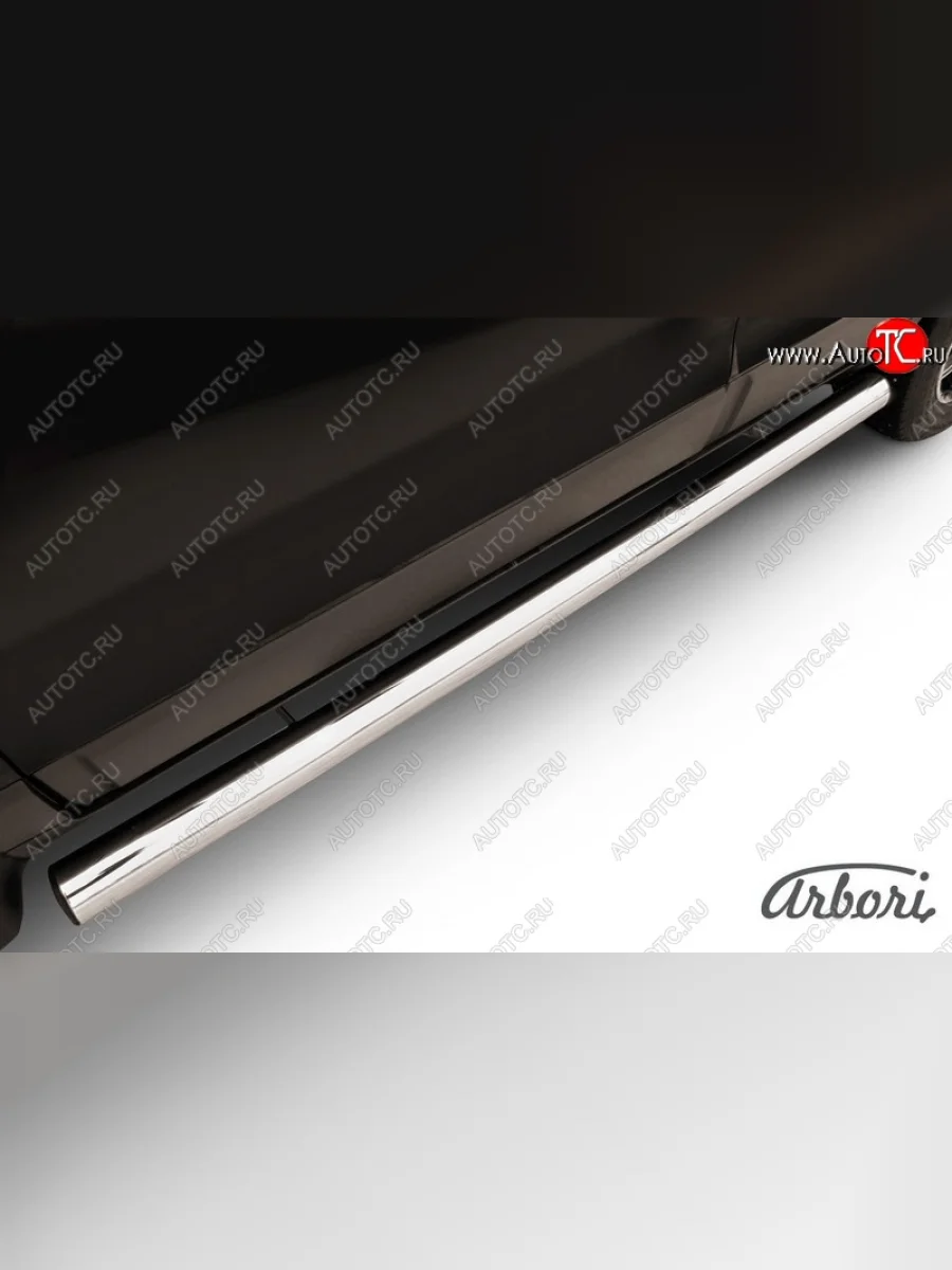 Защита штатных порогов Arbori (нержавеющая сталь, d76 mm). Chevrolet Captiva 2-ой рестайлинг (2013-2016)  в Самаре Самарской области