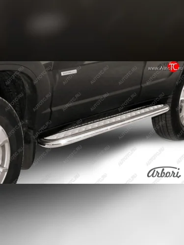 Порожки для ног Arbori (нержавейка, алюмиий, d57) Chevrolet Niva  2123 (2009-2020), Лада ВАЗ 2123 (Нива Шевроле) (2009-2021)