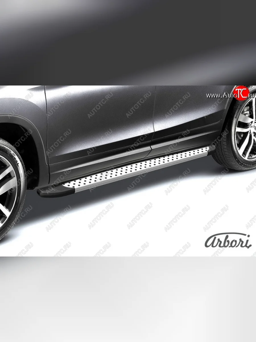 Порожки для ног Arbori Standart Silver Chevrolet Niva 2123 рестайлинг (2009-2020)  в Самаре Самарской области