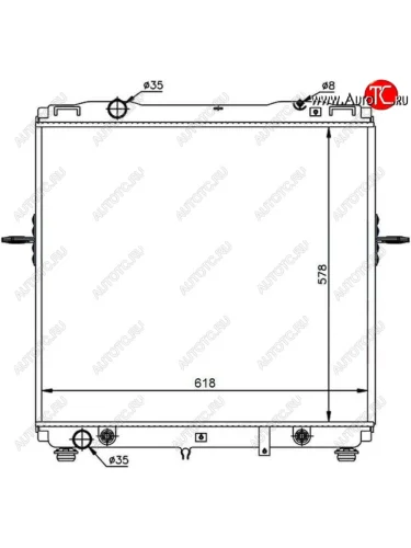 Радиатор двигателя SAT (пластинчатый, 3.5, МКПП/АКПП) KIA Sorento BL дорестайлинг (2002-2006)