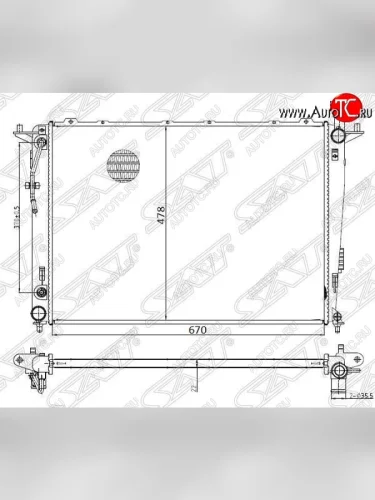 Радиатор двигателя SAT (пластинчатый, АКПП) KIA Sorento XM дорестайлинг (2009-2012)