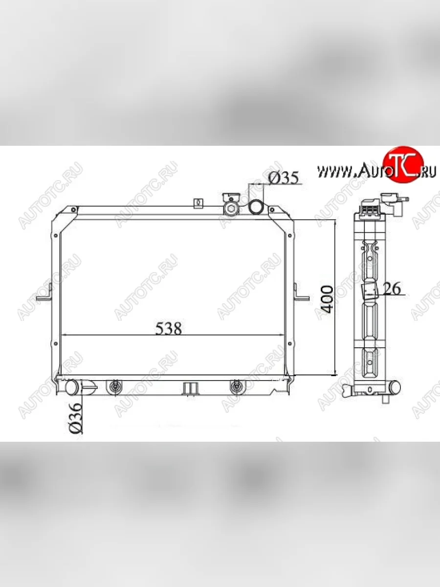 Радиатор двигателя SAT (пластинчатый, 2.5TC/2.7D, МКПП/АКПП) KIA Bongo 4 PU дорестайлинг (2004-2012)  в Керчи Республика Крым