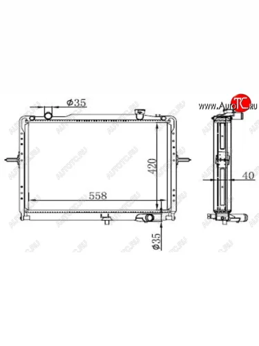 Радиатор двигателя SAT (пластинчатый, D2.4/2.7, МКПП) KIA Bongo 4 PU дорестайлинг (2004-2012)