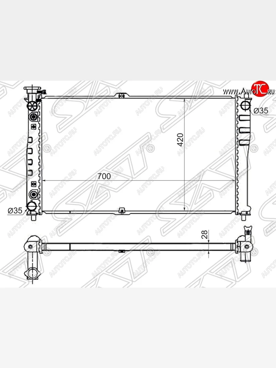 Радиатор двигателя SAT (пластинчатый, 2.5, МКПП/АКПП) KIA Carnival UP,GQ минивэн рестайлинг (2002-2006)  с доставкой в г. Керчь