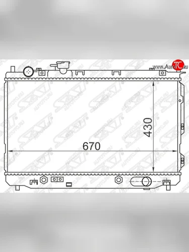 Радиатор двигателя SAT (пластинчатый, 1.6/1.8, МКПП/АКПП) KIA Carens FC, RS дорестайлинг (1999-2002)