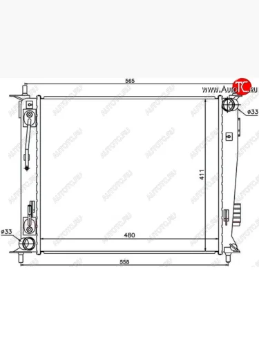 Радиатор двигателя SAT (пластинчатый, 1.6 АКПП) KIA Soul AM дорестайлинг (2008-2011)