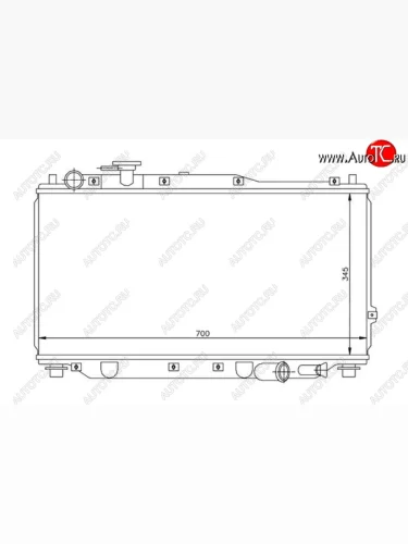 Радиатор двигателя SAT (трубчатый, 1.5/1.6, МКПП) KIA Shuma FB седан дорестайлинг (1997-2001)