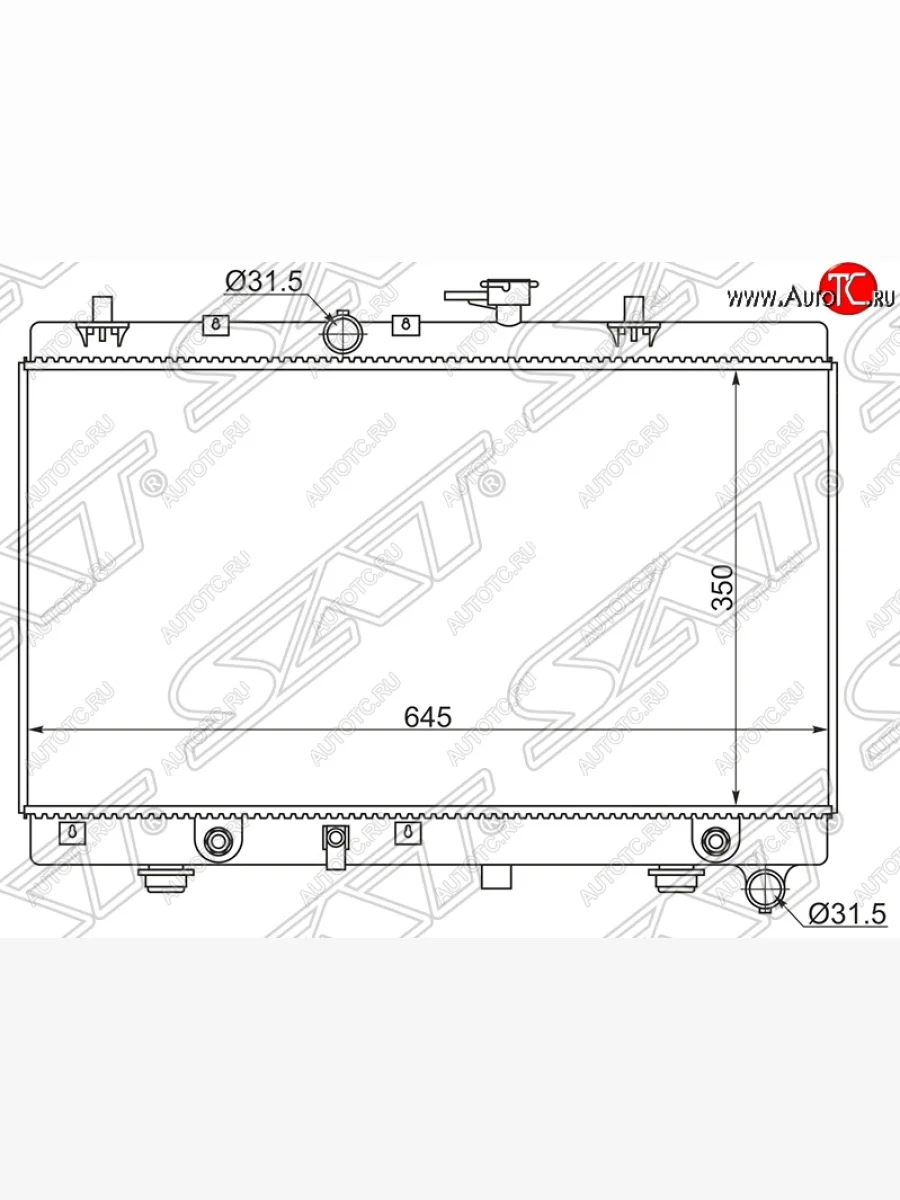 Радиатор двигателя SAT (трубчатый, 1.3/1.5, АКПП) KIA Rio 1 DC дорестайлинг седан (2000-2002)  в Керчи Республика Крым