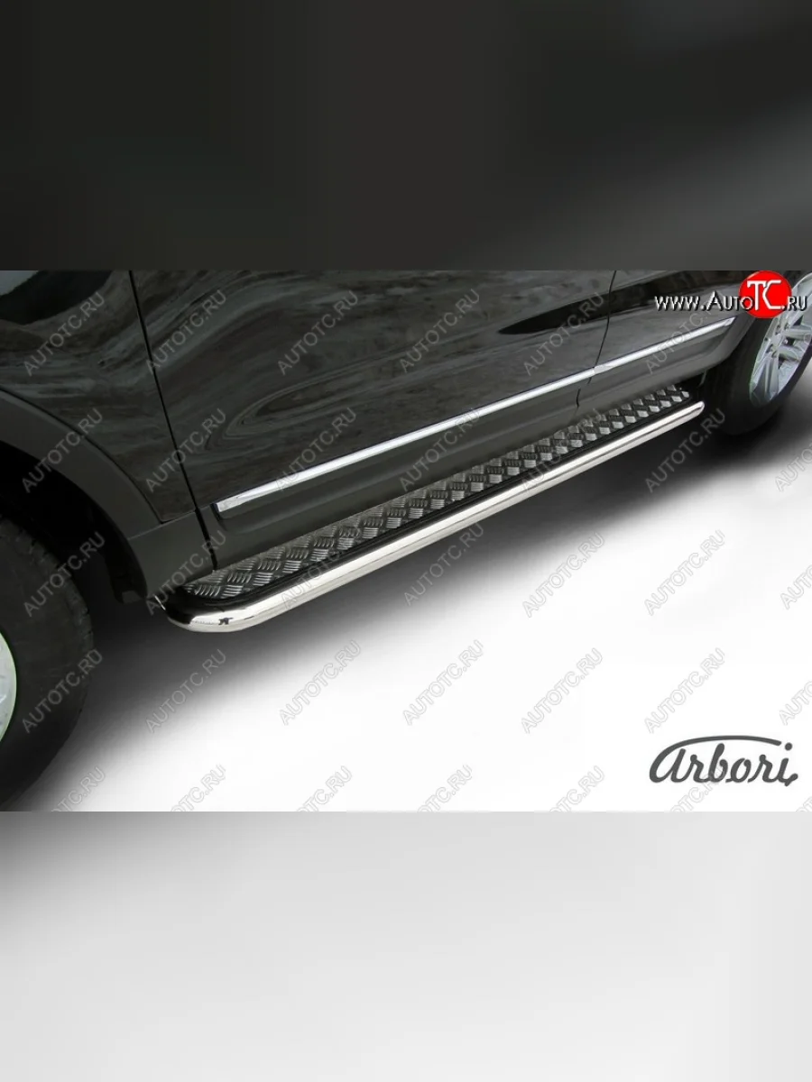 Защита порогов для ног Arbori (нержавейка, алюминий, d76) Ford Explorer U502 дорестайлинг (2010-2016)  в Керчи Республика Крым