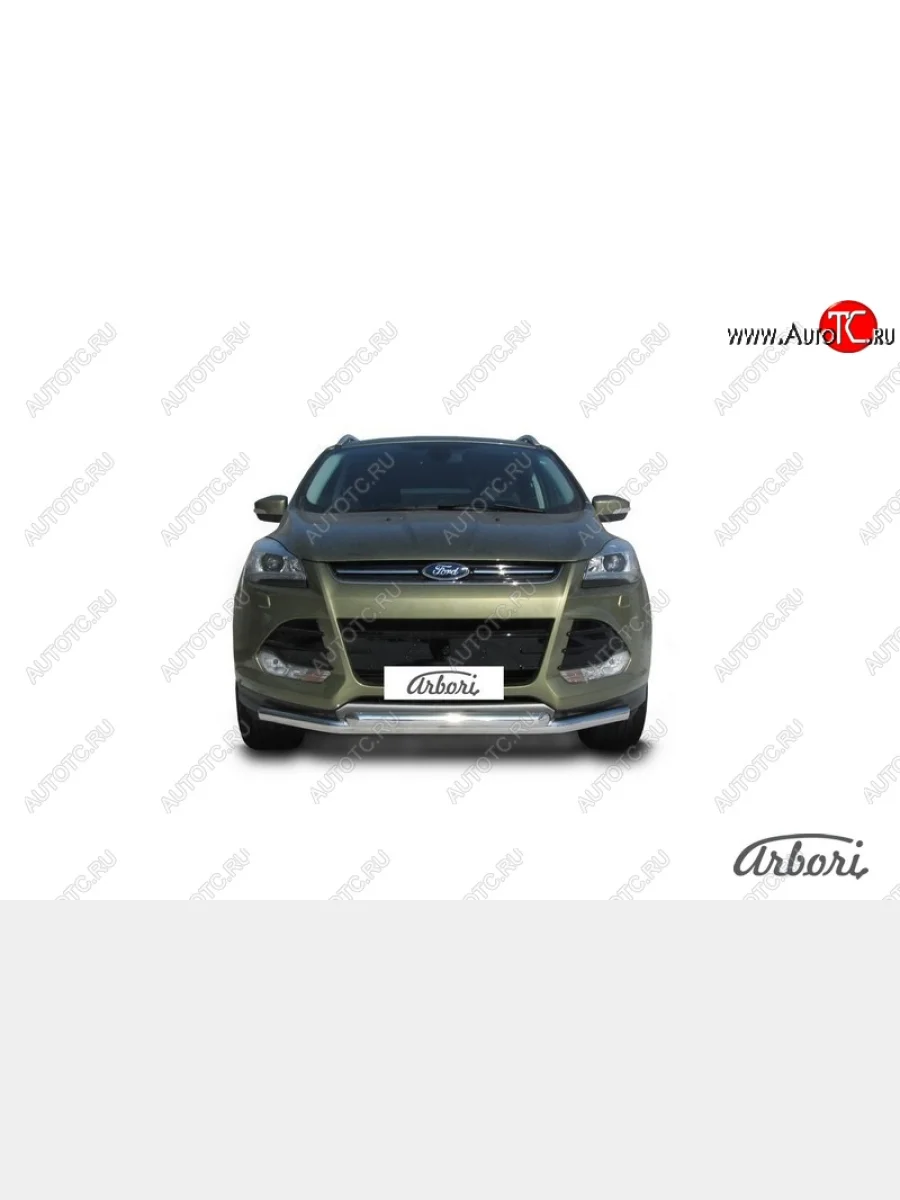 Защита переднего бампера Arbori (нержавейка, 2 трубы d57 и 57 mm)  Ford Kuga (2013-2016) 2  в Самаре Самарской области