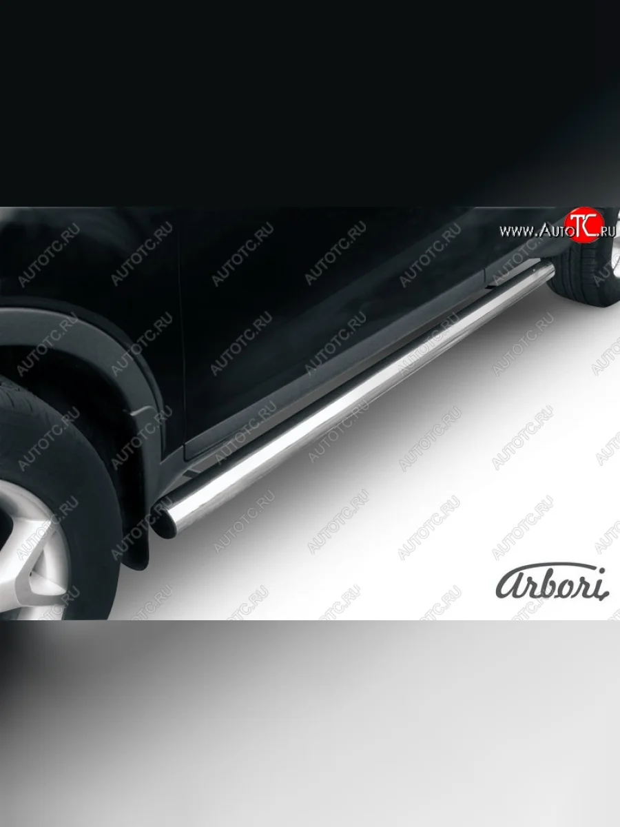 Защита штатных порогов Arbori (нержавейка, d76 mm). Ford Kuga 1 (2008-2013)  в Самаре Самарской области