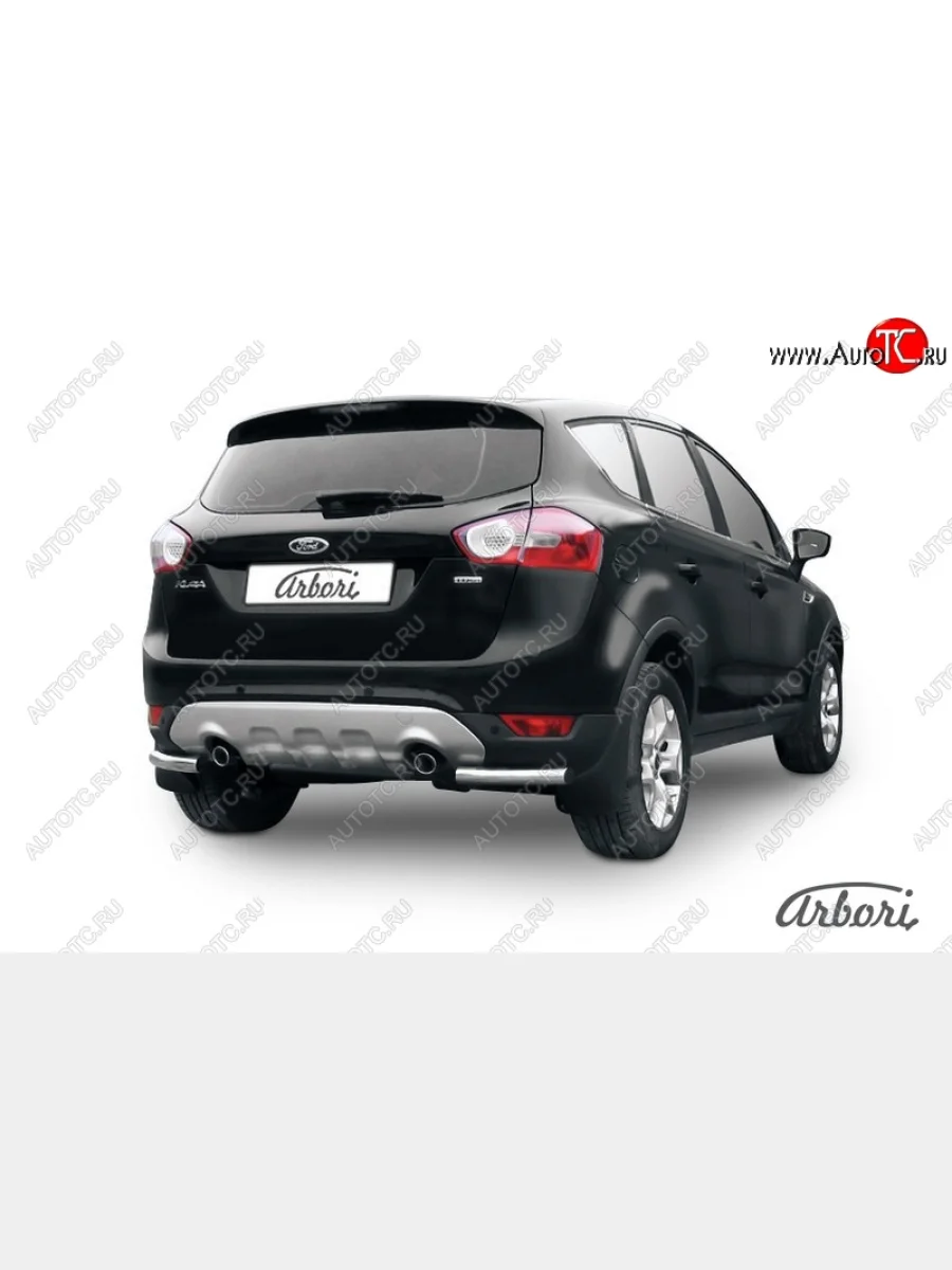 Защита заднего бампера Arbori (уголки, нержавейка, 1 труба d57 mm). Ford Kuga 1 (2008-2013)  в Керчи Республика Крым