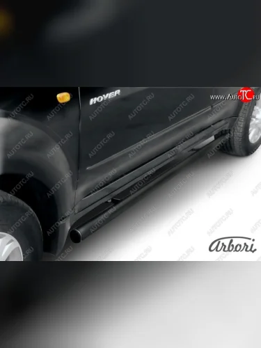 Защита штатных порогов Arbori (черная, d57 mm). Great Wall Hover  1-ый рестайлинг (2010-2014)
