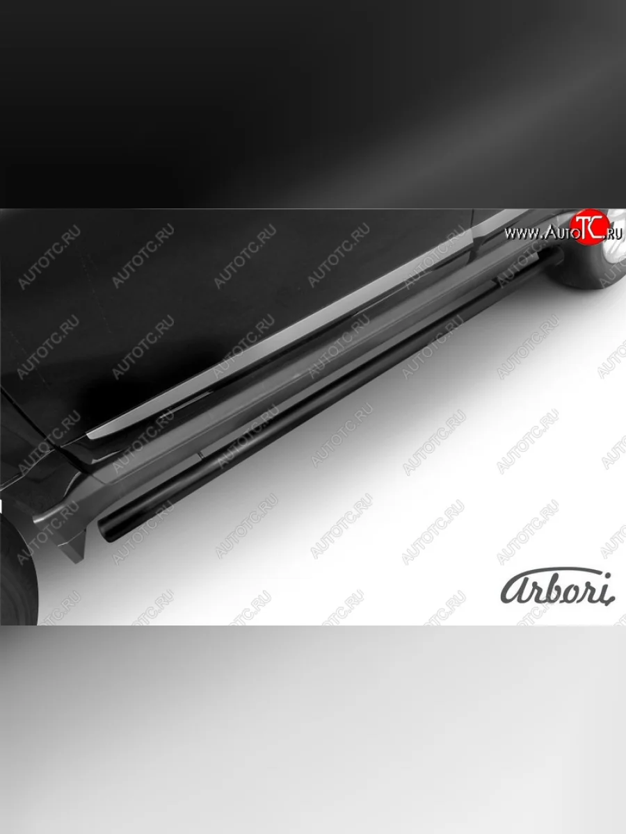 Защита штатных порогов Arbori (черная, d57 mm). Great Wall Hover H3  рестайлинг (2014-2016)  в Керчи Республика Крым