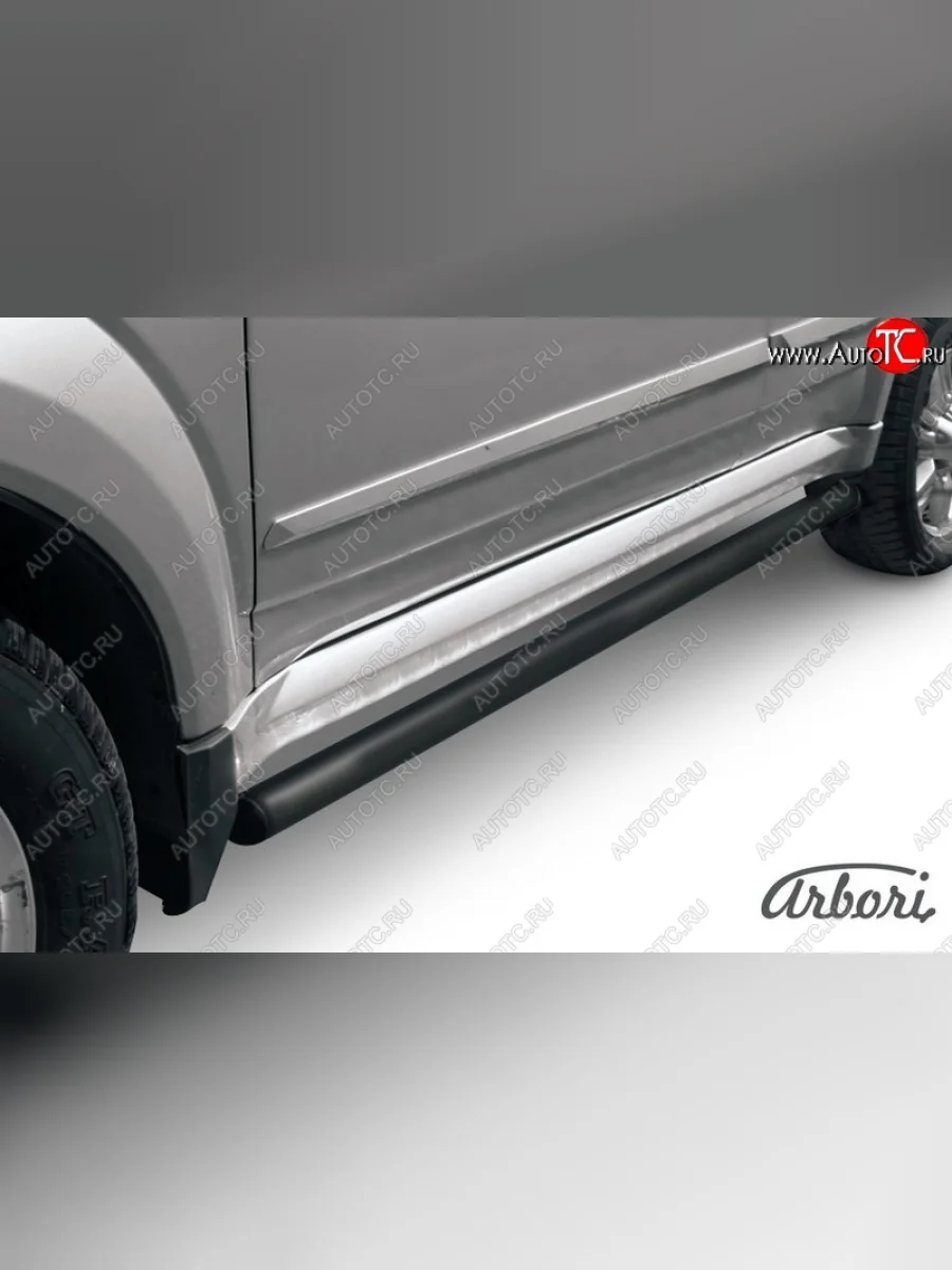 Защита штатных порогов Arbori (черная, d76 mm). Great Wall Hover H3  дорестайлинг (2010-2014)  в Керчи Республика Крым