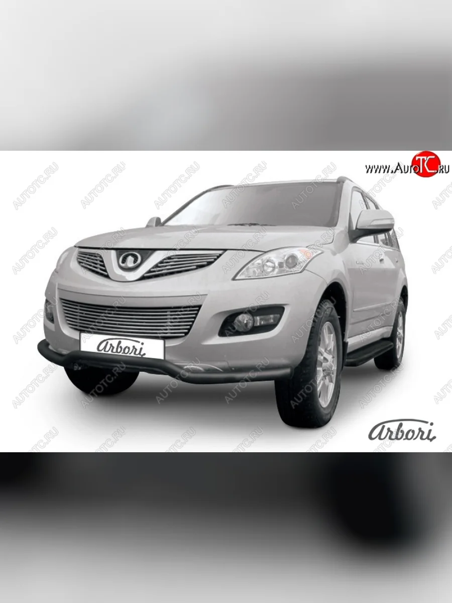 Защита переднего бампера Arbori (волна, черная, 1 труба d57 mm). Great Wall Hover H5 (2010-2017)  в Керчи Республика Крым