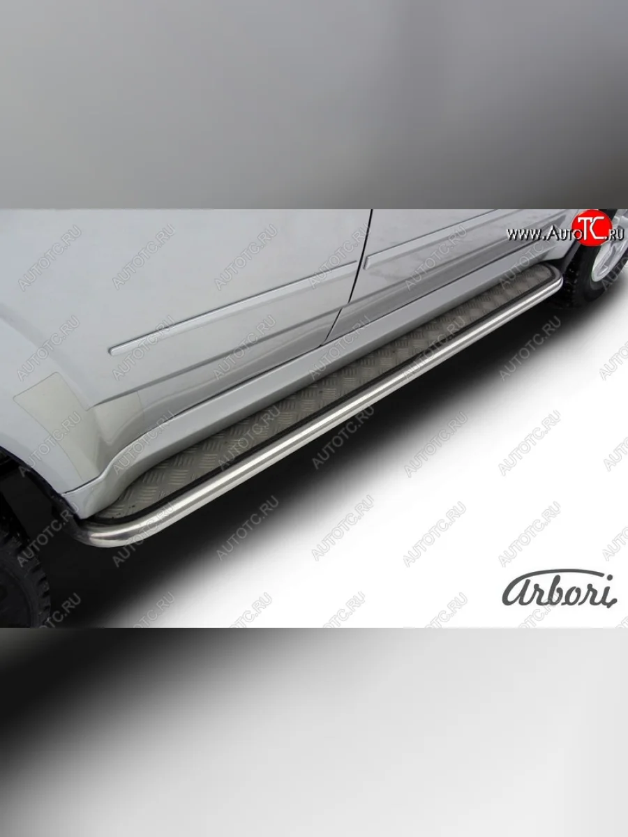 Защита штатных порогов с листом Arbori (труба - нержавейка d42, лист - алюминий) Great Wall Hover H5 (2010-2017)  в Перми Пермском крае