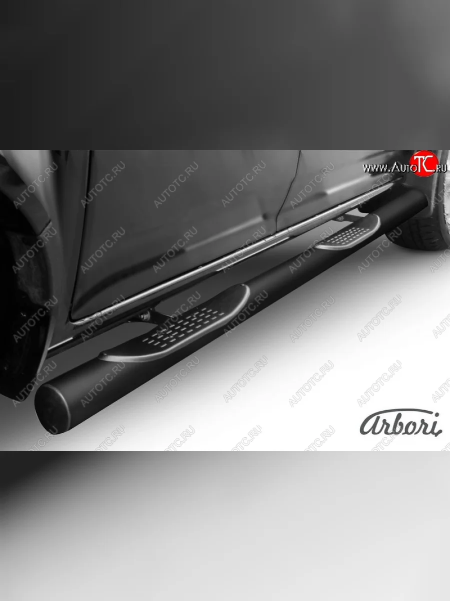 Защита штатных порогов Arbori (с проступью, черная, d76 mm). Great Wall Wingle 5 (2011-2017)  в Перми Пермском крае