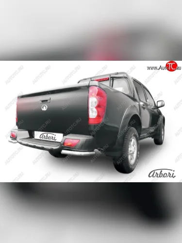 Защита заднего бампера Arbori (уголки, нержавейка, 1 труба d42 mm). Great Wall Wingle 5 (2011-2017)