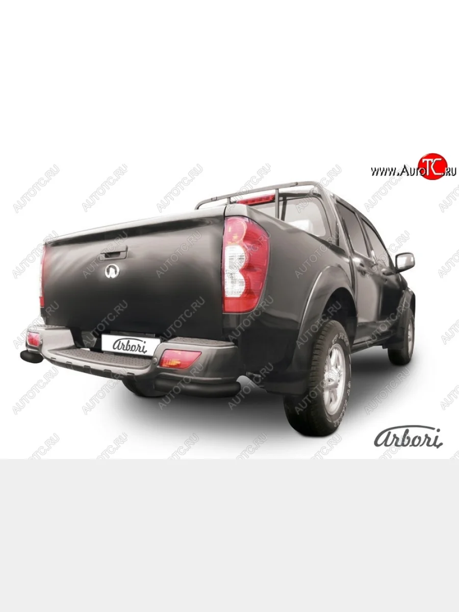 Защита заднего бампера Arbori (уголки, черная, 1 труба d42 mm). Great Wall Wingle 5 (2011-2017)  в Керчи Республика Крым