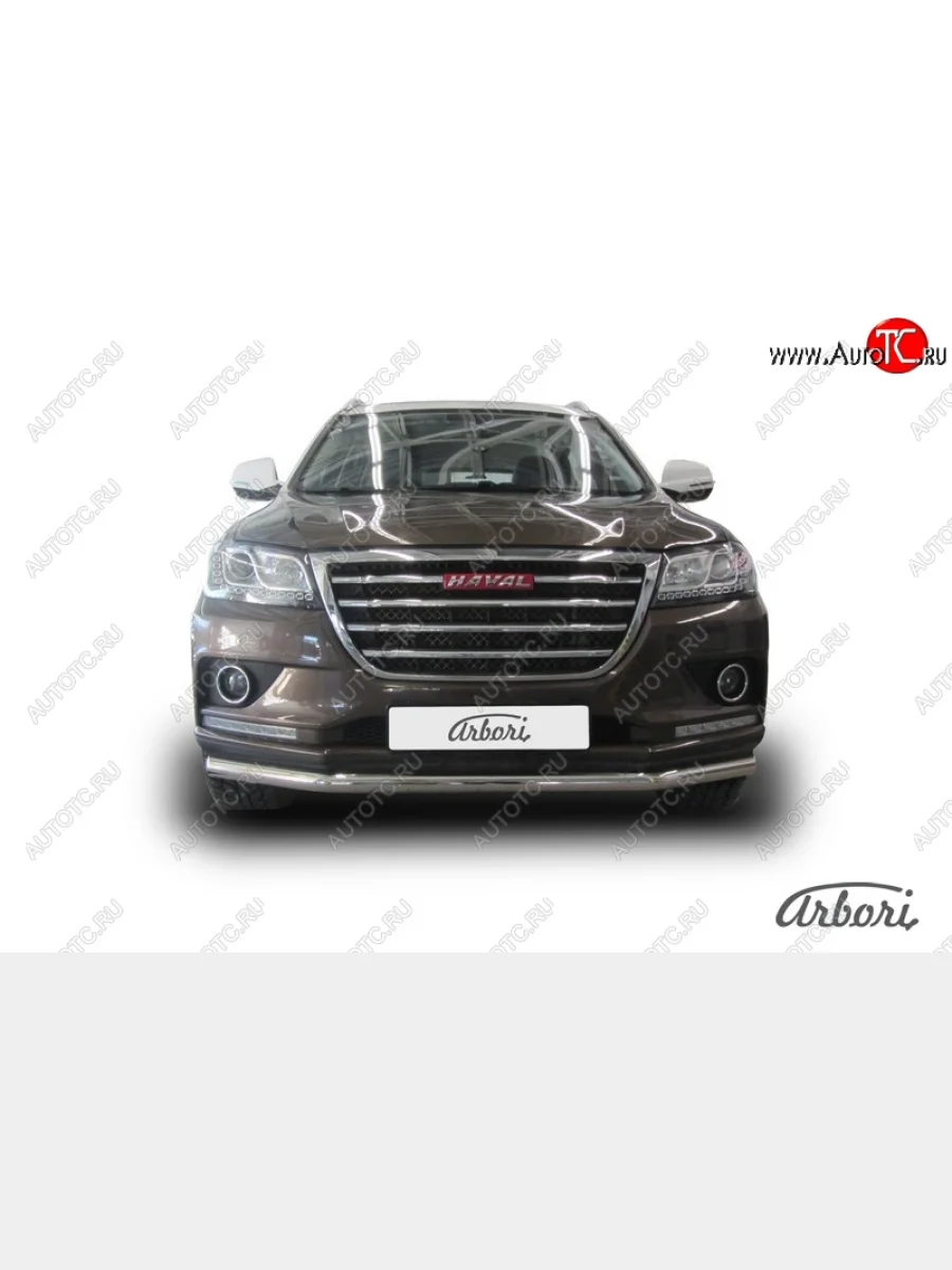 Защита переднего бампера Arbori (нержавейка, 1 труба d57 mm). Haval H2 (2014-2021)  в Перми Пермском крае