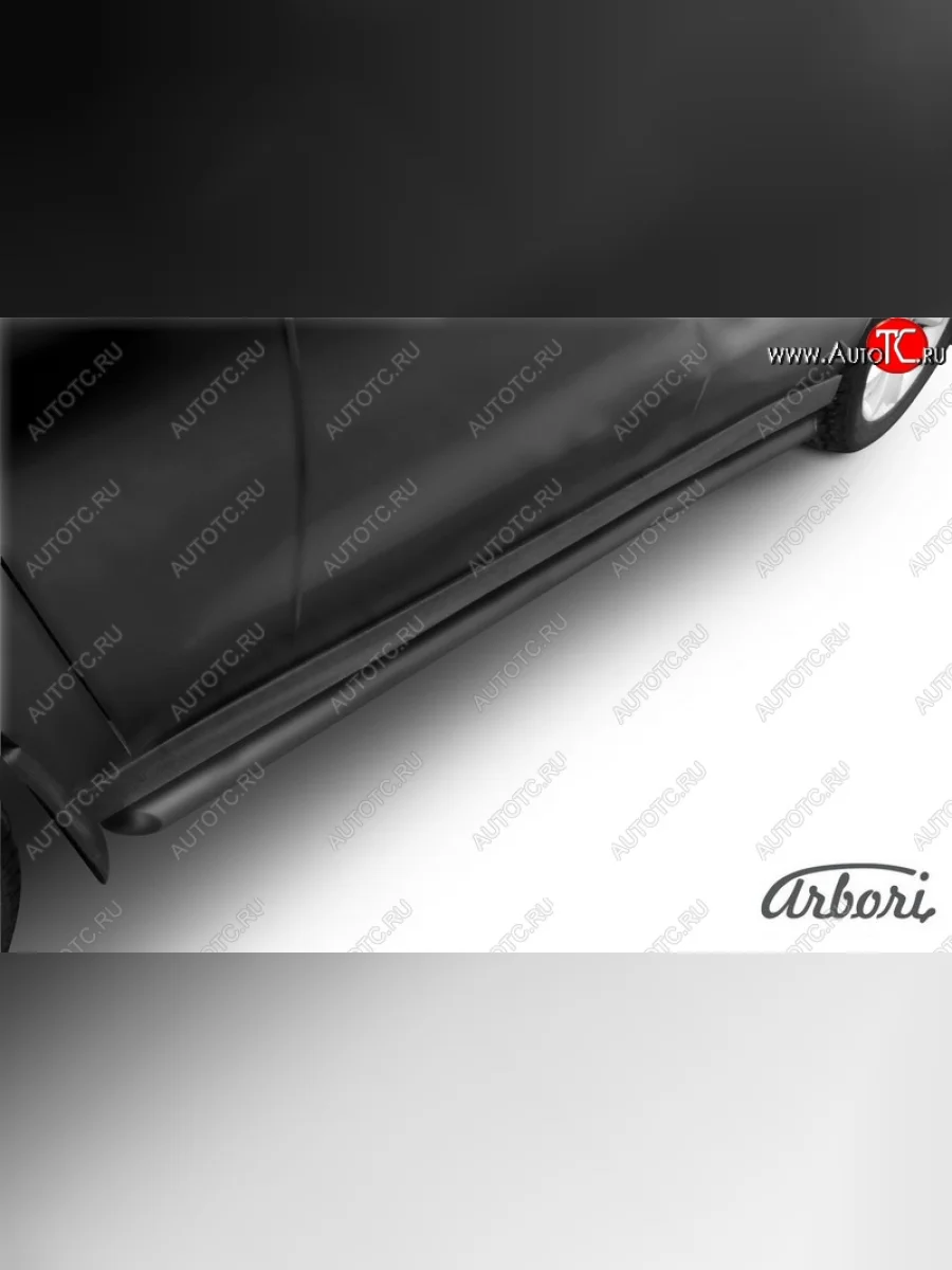 Защита штатных порогов Arbori (черная, 1 труба d57 mm). Haval H2 (2014-2021)  в Перми Пермском крае