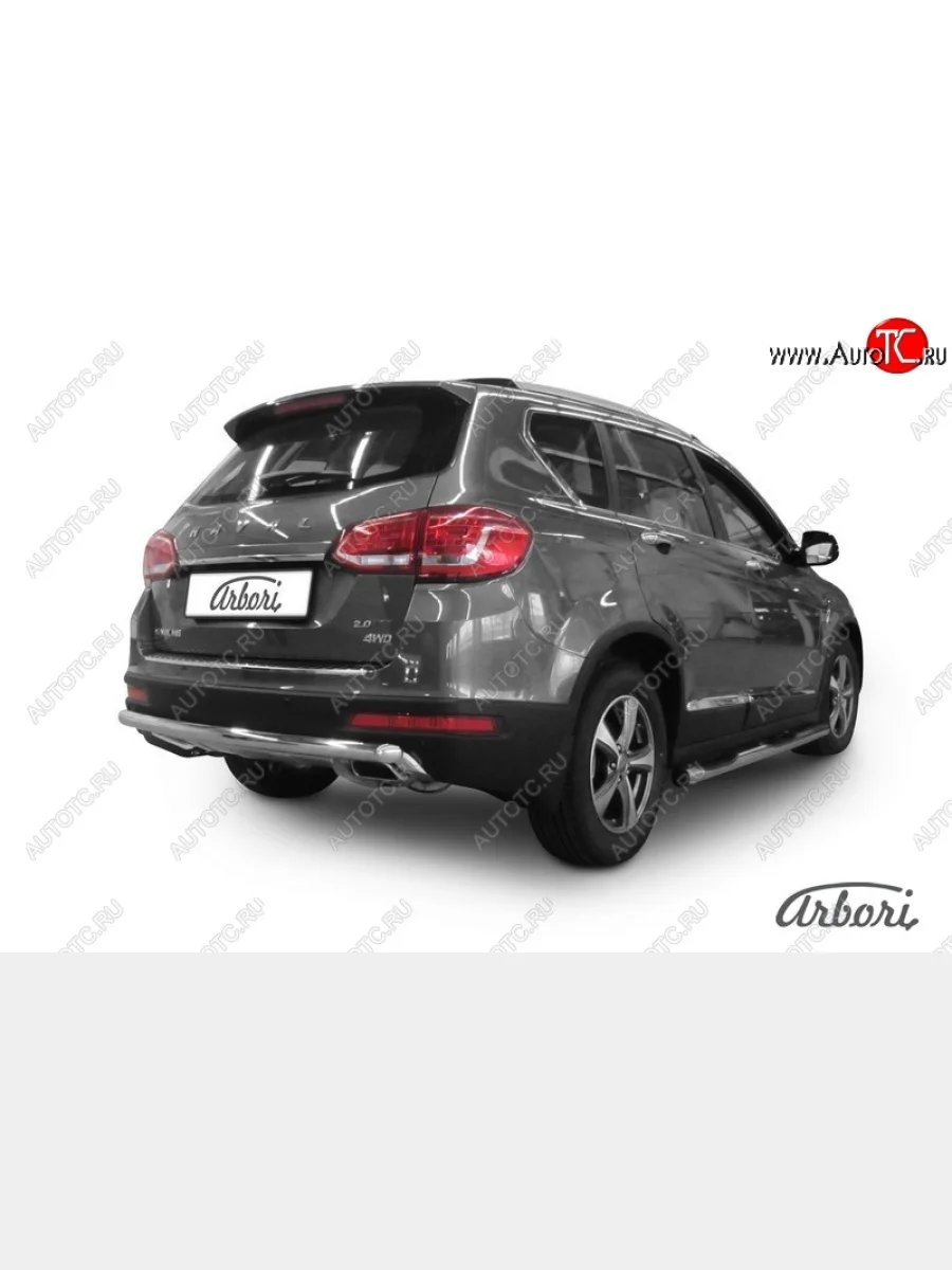 Защита заднего бампера Arbori (нержавейка, 1 труба d57 mm). Haval H6 (2013-2020)  в Перми Пермском крае