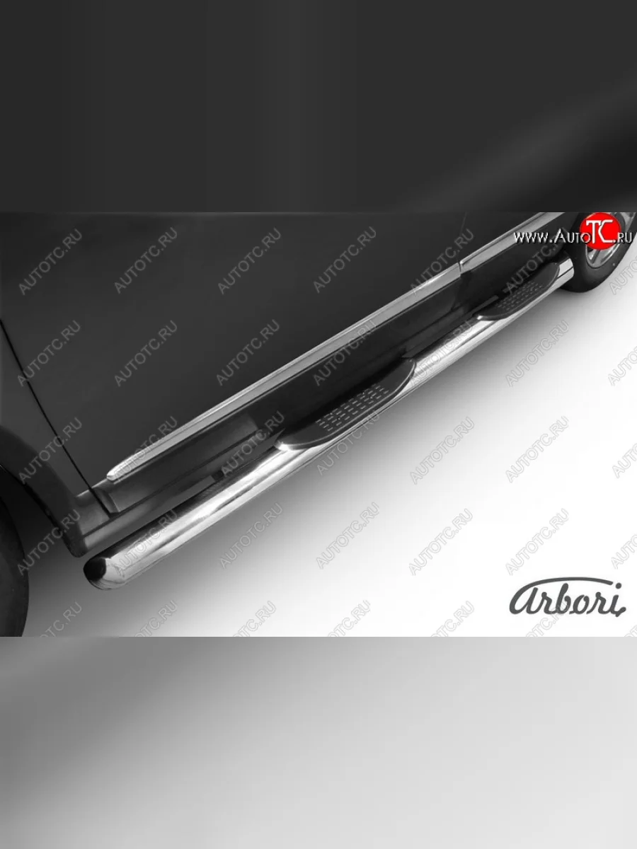 Защита порогов (с проступью и скосами, нержавейка, d76 mm) Arbori Haval H6 (2013-2020)  в Перми Пермском крае