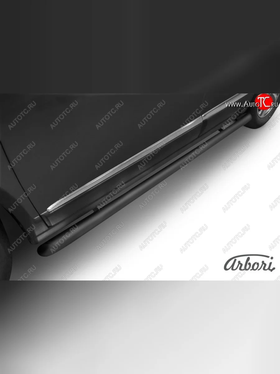 Защита штатных порогов Arbori (со скосами, черная, d57 mm). Haval H6 (2013-2020)  в Перми Пермском крае