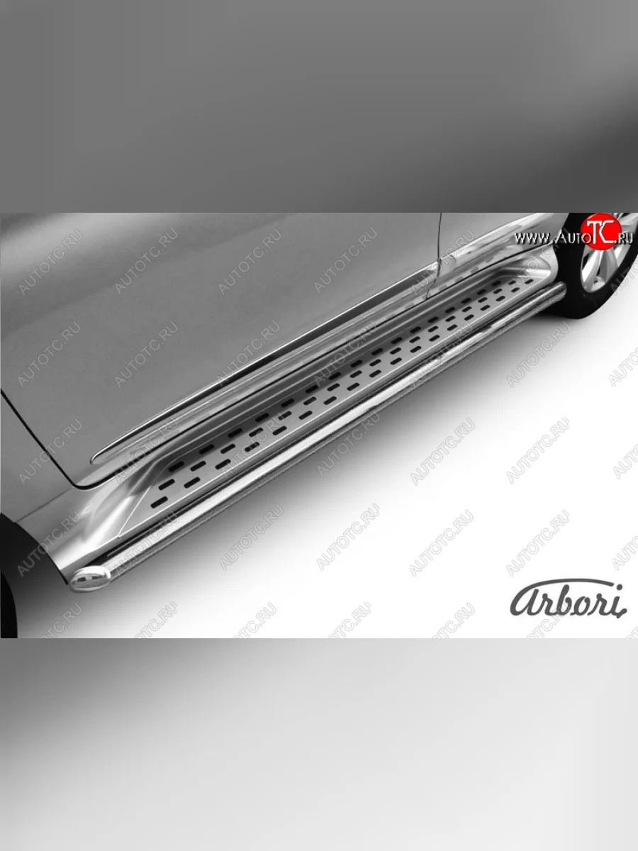 Защита штатных порогов Arbori (нержавейка, d57 mm). Haval H9 дорестайлинг (2015-2017)  с доставкой в г. Керчь