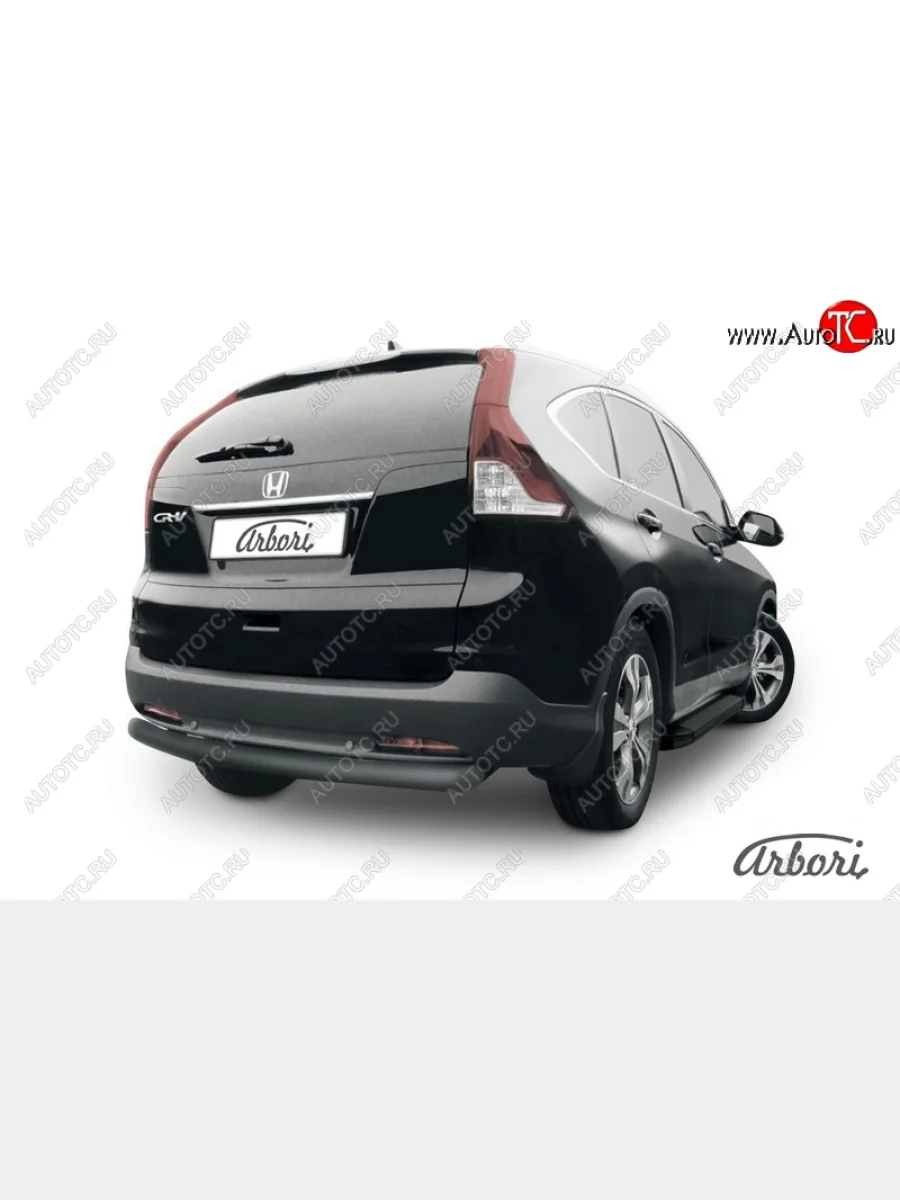 Защита заднего бампера Arbori (черная, 1 труба d76 mm). Honda CR-V RM1,RM3,RM4 дорестайлинг (2012-2015)  с доставкой в г. Керчь