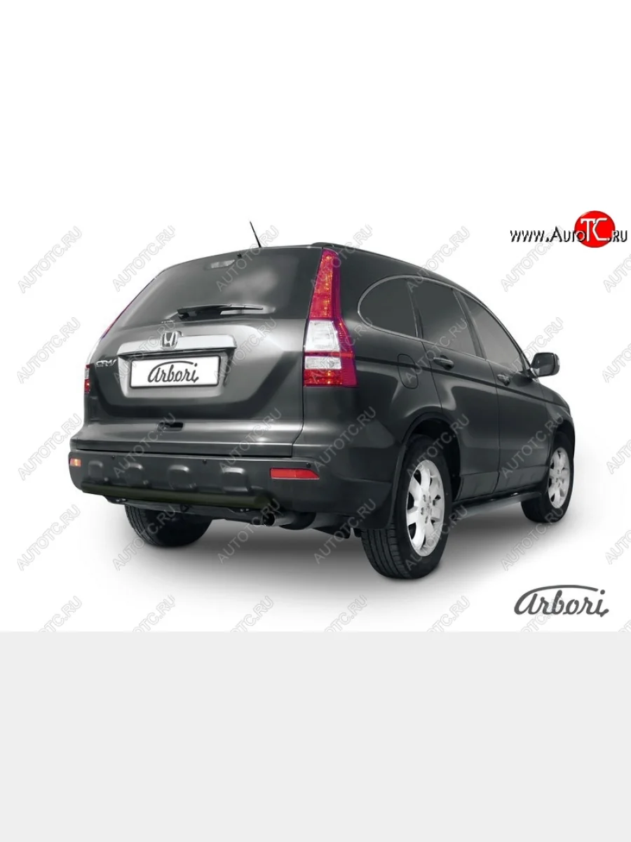 Защита заднего бампера Arbori (короткая, черная, 1 труба d57 mm). Honda CR-V RE1,RE2,RE3,RE4,RE5,RE7 рестайлинг (2009-2012)  в Керчи Республика Крым