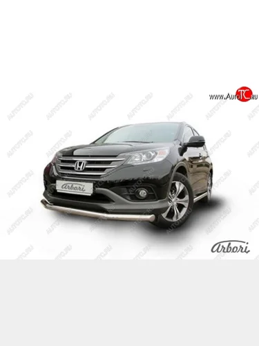 Защита переднего бампера Arbori (нержавейка, 1 труба d76 mm) Honda CR-V  RM1,RM3,RM4 (2012-2015) дорестайлинг