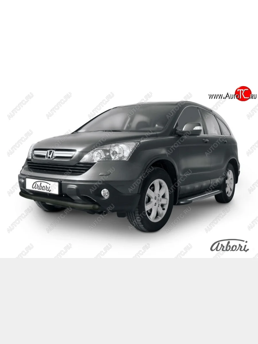 Защита переднего бампера Arbori (черная, 1 труба d57 mm).  Honda CR-V (2009-2012) RE1,RE2,RE3,RE4,RE5,RE7  в Перми Пермском крае