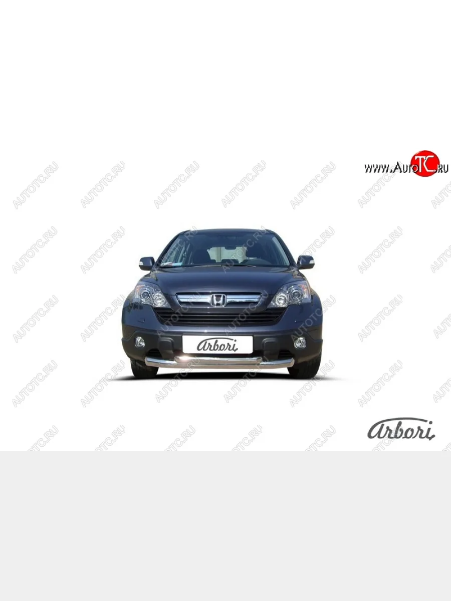 Защита переднего бампера Arbori (нержавейка, 2 трубы d57 и 57 mm)  Honda CR-V (2009-2012) RE1,RE2,RE3,RE4,RE5,RE7  в Керчи Республика Крым