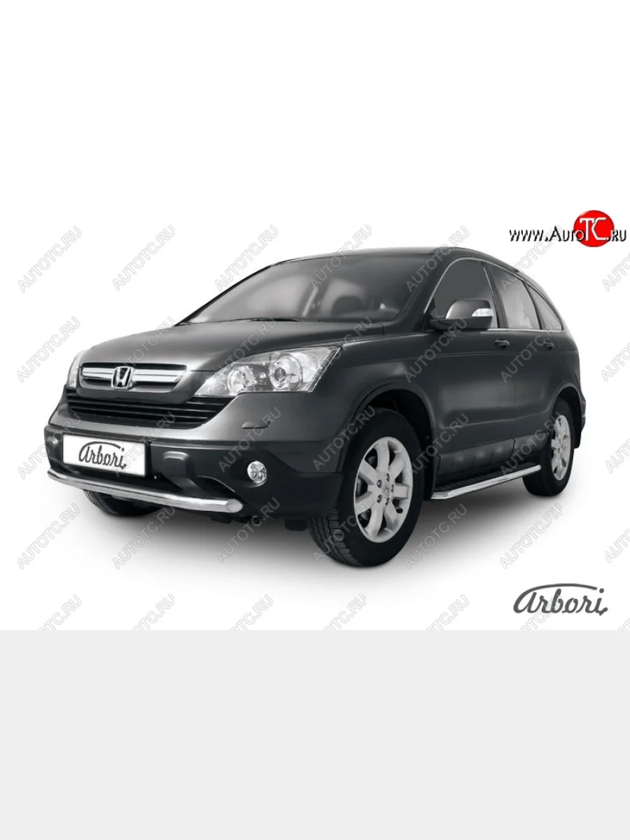 Защита переднего бампера Arbori (нержавейка, 1 труба d57 mm).  Honda CR-V (2009-2012) RE1,RE2,RE3,RE4,RE5,RE7  в Керчи Республика Крым