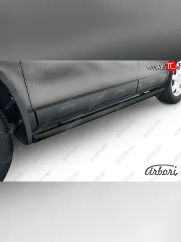 Защита штатных порогов Arbori (черная, d57 mm). Honda CR-V RE1,RE2,RE3,RE4,RE5,RE7 рестайлинг (2009-2012)