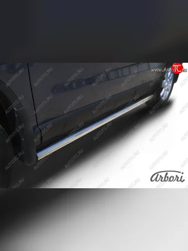 Защита штатных порогов Arbori (нержавейка, d76 mm). Honda CR-V  RE1,RE2,RE3,RE4,RE5,RE7 (2009-2012) рестайлинг